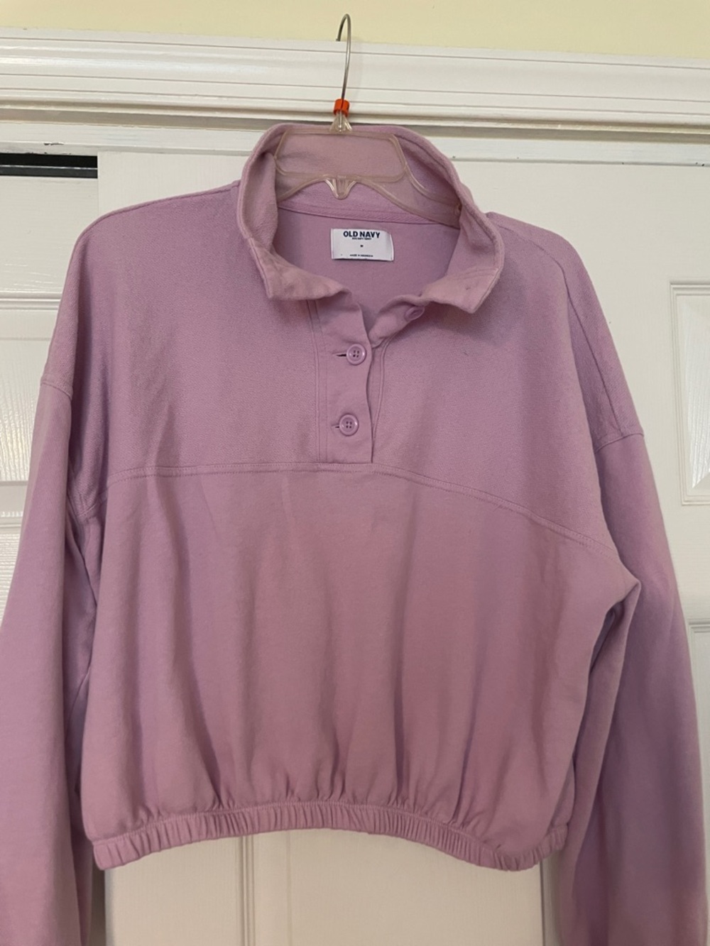 Old Navy Lavender So comfy Terry Button-Quarter Pullover
